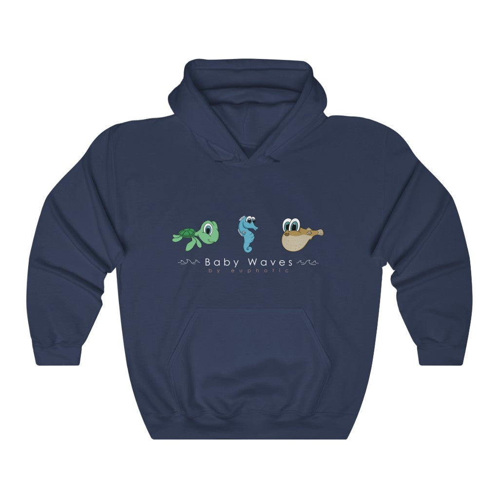 Baby Waves | Ocean  | Beach | Oceanography | Unisex - Men & Women's Tee Unisex Heavy Blend Hooded Sweatshirt | Hoodie